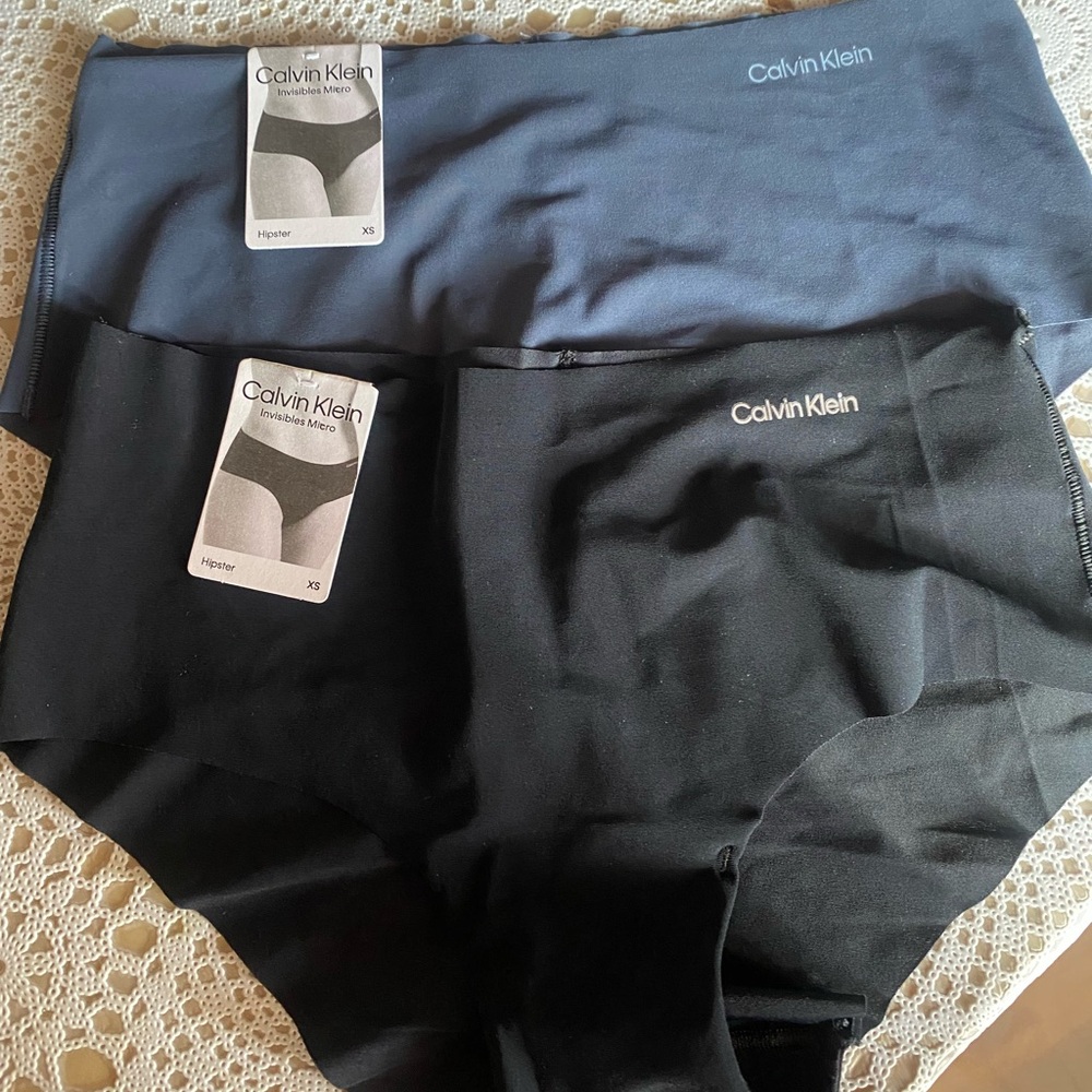 Calvin Klein Gray and Black Hipster Briefs